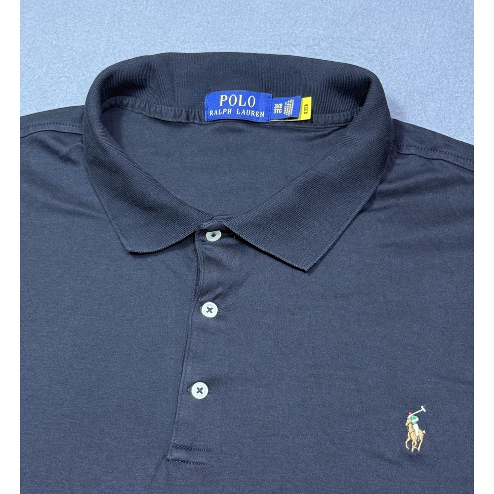 Polo Ralph Lauren Polo Shirt Mens 3XB Black Classic Stretch Normcore Modern